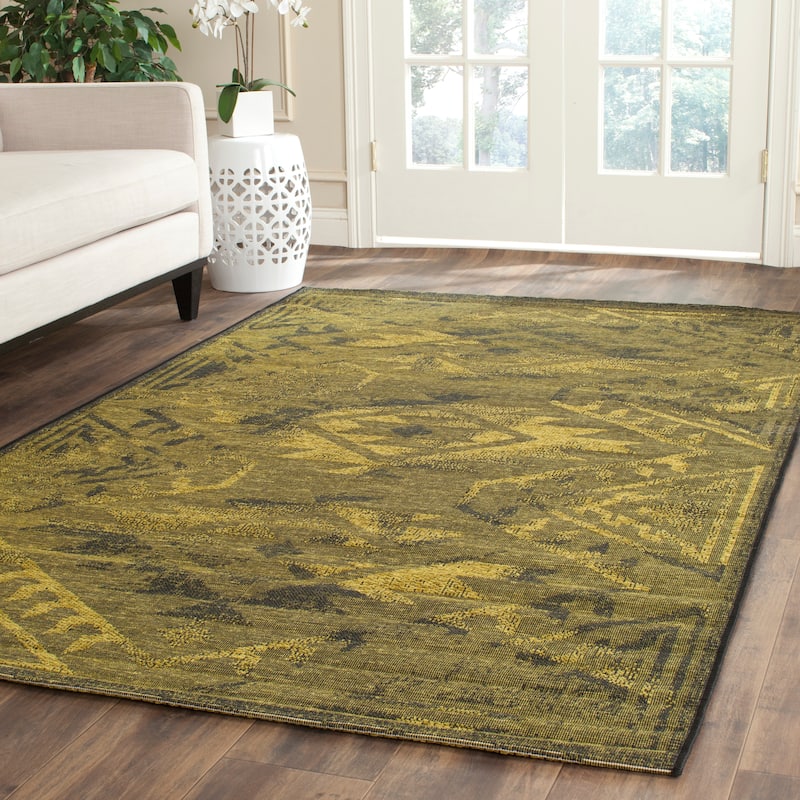 SAFAVIEH Palazzo Veseljka Overdyed Modern Oriental Rug - 5' x 8' - Black/Green
