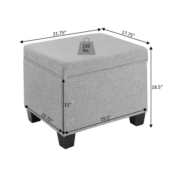 dimension image slide 2 of 8, Convenience Concepts Madison Storage Ottoman
