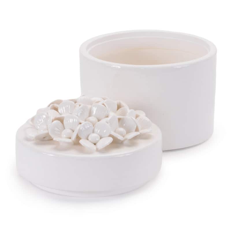 Cylindrical Decorative Boxes with Floral Lid - 4.5" - Set of 3