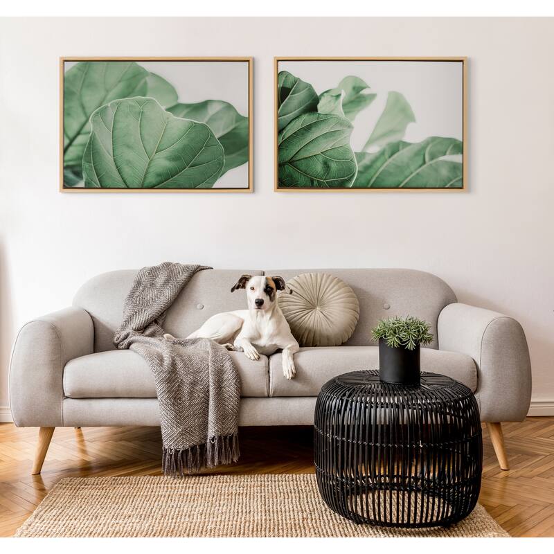 Kate and Laurel Sylvie Plant Study 7 Framed Canvas by Alicia Abla