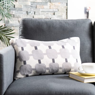 SAFAVIEH 20-inch Retro Square Light Grey / Dark Grey Decorative Pillow