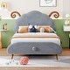 preview thumbnail 37 of 42, Full Size Upholstered Platform Bed with animal Shaped Headboard, Adorable and Playful Addition to Any Bedroom