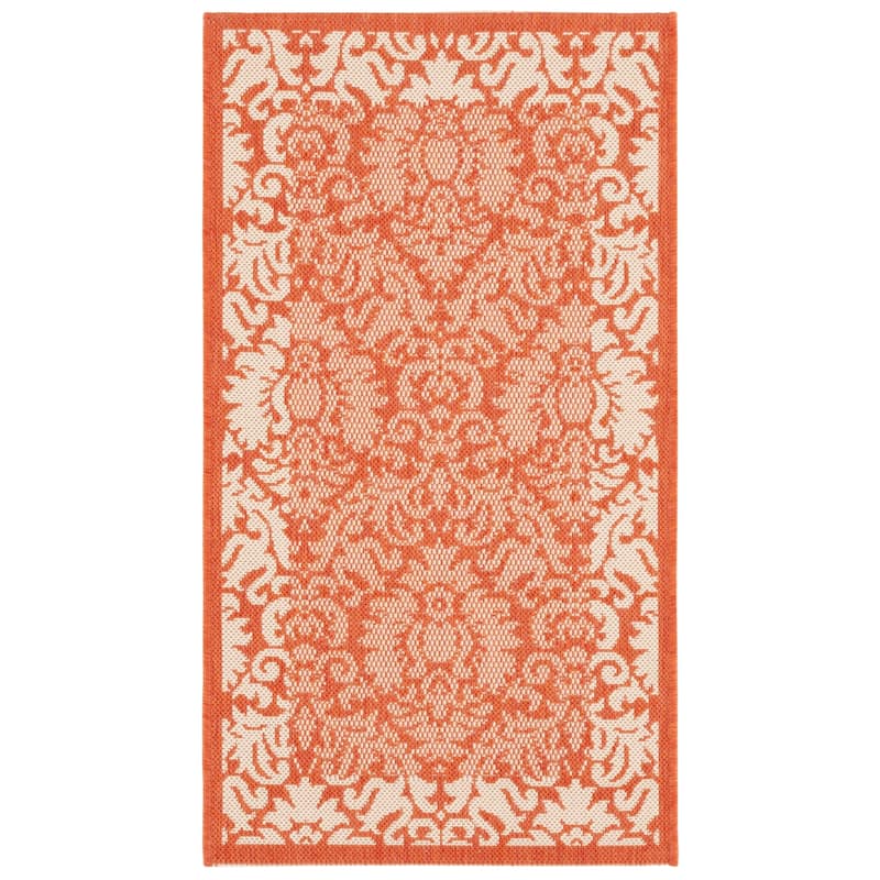 SAFAVIEH Courtyard Peggie Indoor/ Outdoor Patio Backyard Rug - 2' x 3'7" - Terracotta/Natural