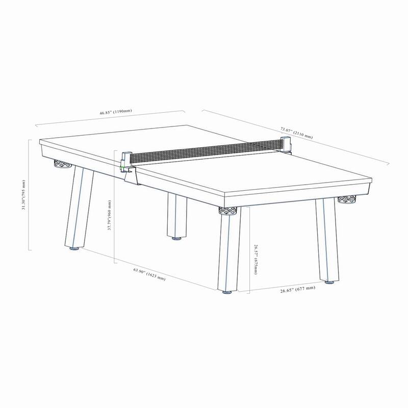 Laguna Indoor/Outdoor 7ft Slate Pool Table Dining Set with 2 Benches & Accessories, Cement Finish