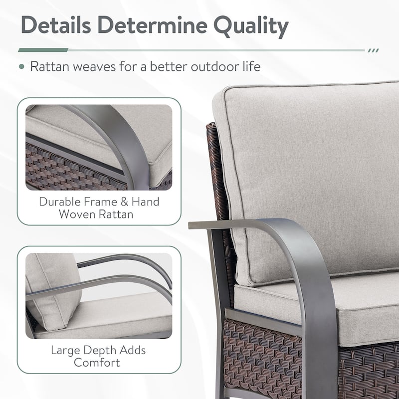Outdoor Patio Chair with Fire Pit Table Set