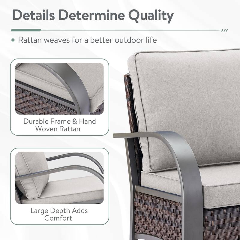 PE Wicker 2 Patio Chairs with Cushion