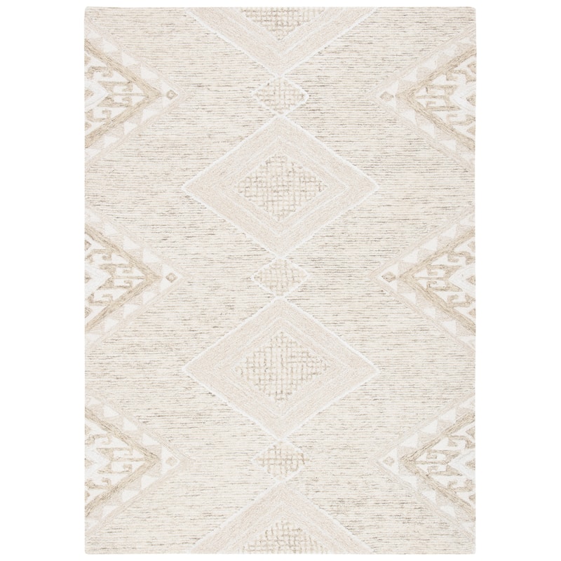 SAFAVIEH Handmade Casablanca Shag April Wool Rug - 6' Square - Gold/Sage