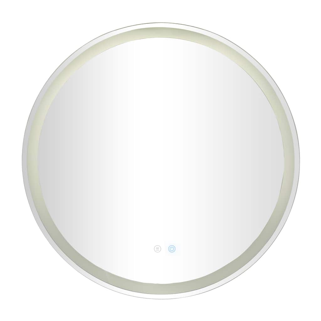 Glass Room Anti Fog Mirror with LED Light - Silver - Roche River Decor