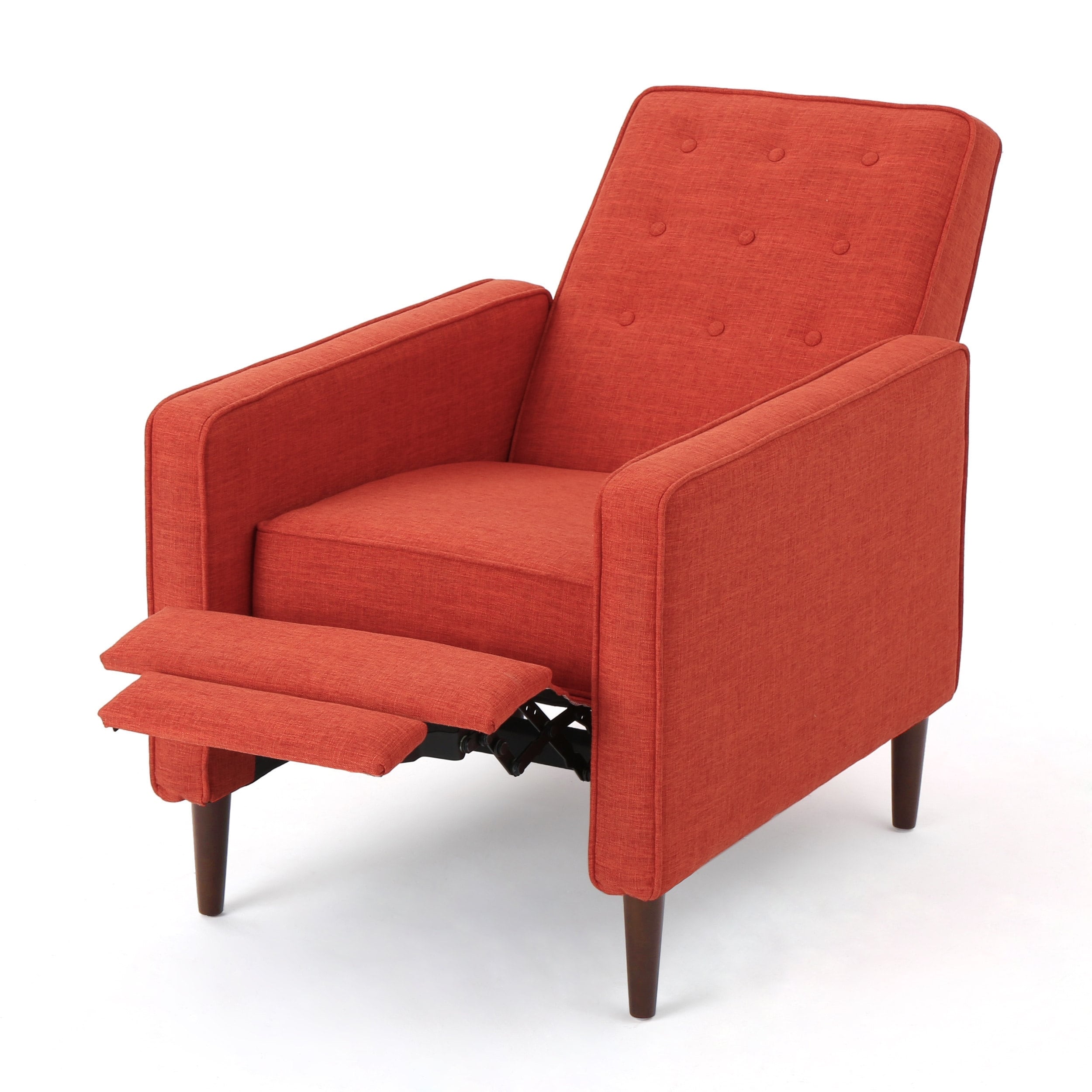 Macedonia mid century modern sales tufted back fabric recliner