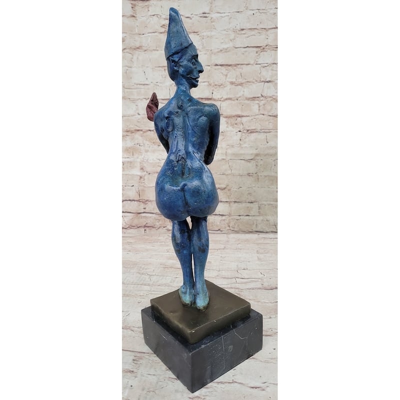 Signed And Numbered Genuine Bronze Jester Clown Sculpture Figurine By Vitaleh