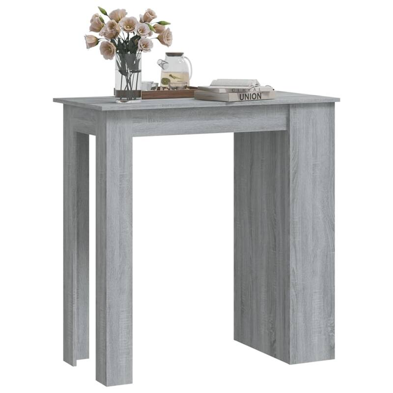 vidaXL Bar Table Kitchen Pub Bistro Table with Storage Rack Engineered Wood - 40.2" x 19.7" x 40.7"