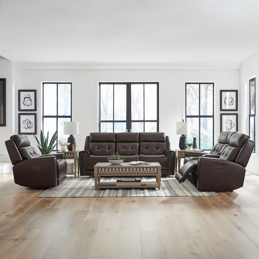 Liberty Furniture Carrington Living Room Sets - Leather Power Sofa, Loveseat, Recliner