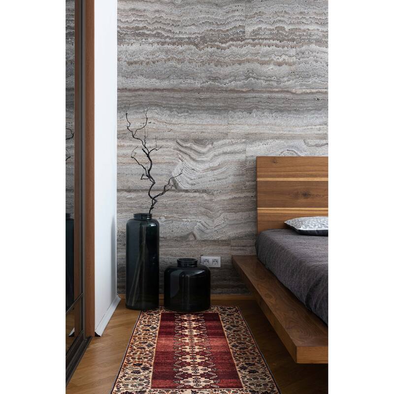 ECARPETGALLERY Hand-knotted Melis Vintage Dark Red Wool Rug - 4'2 x 8'10