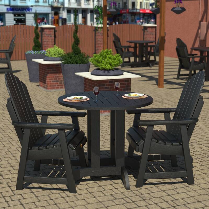 Highwood Commercial 3-Piece Muskoka Adirondack 36" Bistro Dining Set