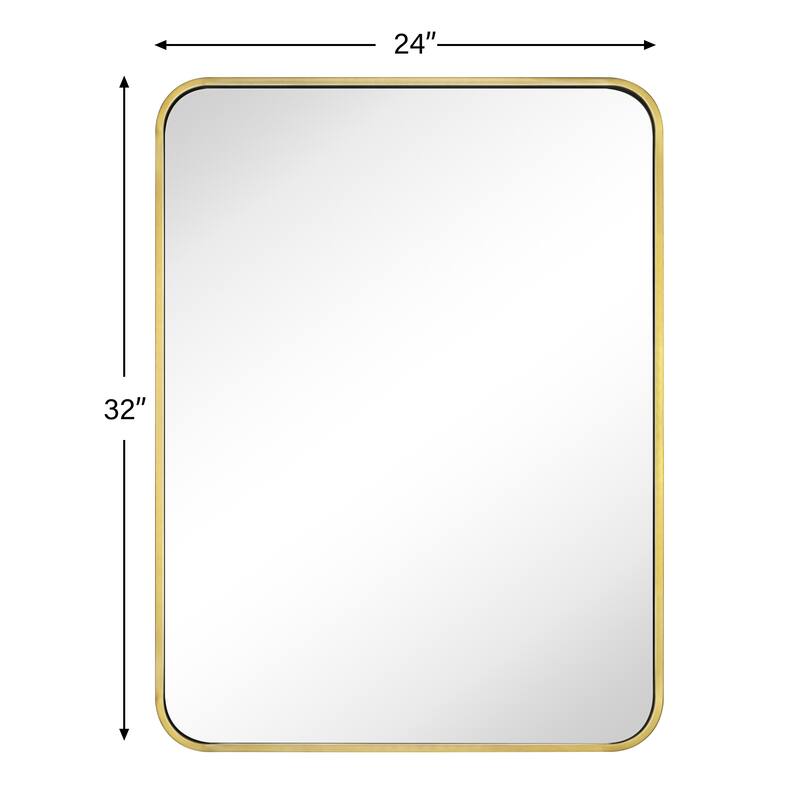 Rounded Rectangle Bathroom Vanity Mirror, Vertically/Horizontal Hanging