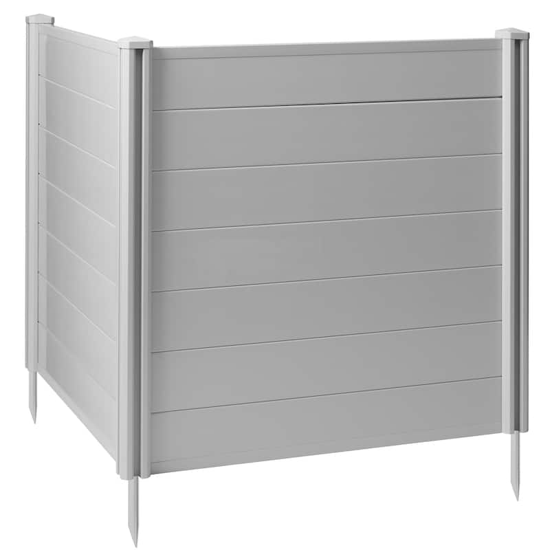 42 x 42in Privacy Screen Vinyl Fence Panel for AC Trash Gray - 42" x 42" Horizontal - 42" x 42" Horizontal