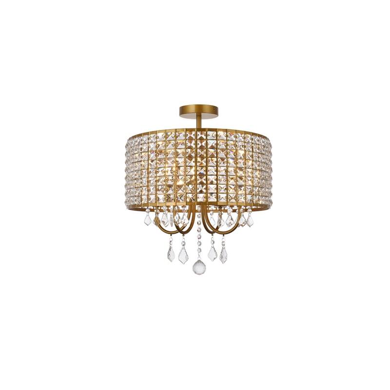Esther 17 inch Flush Mount Chandelier - Brass