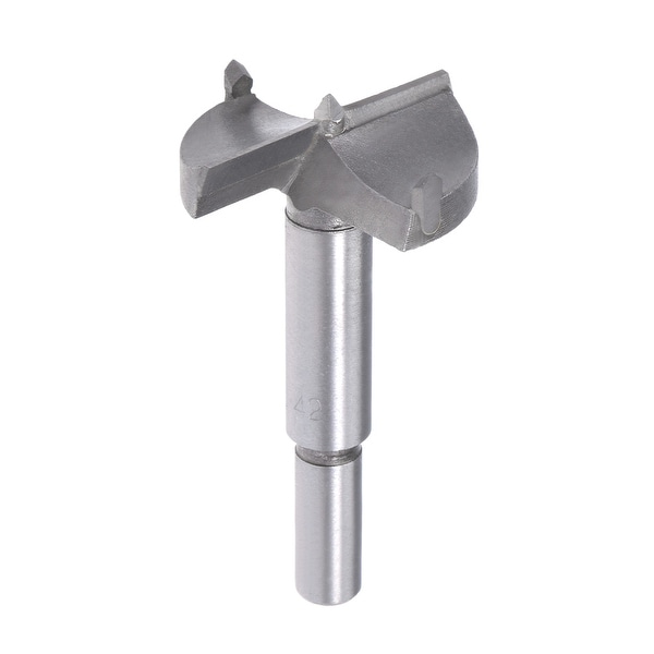 Forstner Wood Boring Drill Bit 42mm Hole Saw Carbide Tip Round Shank Hinge Tool