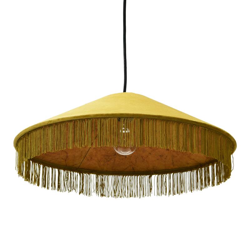 Mid Century Velvet Ceiling Light with Tassels