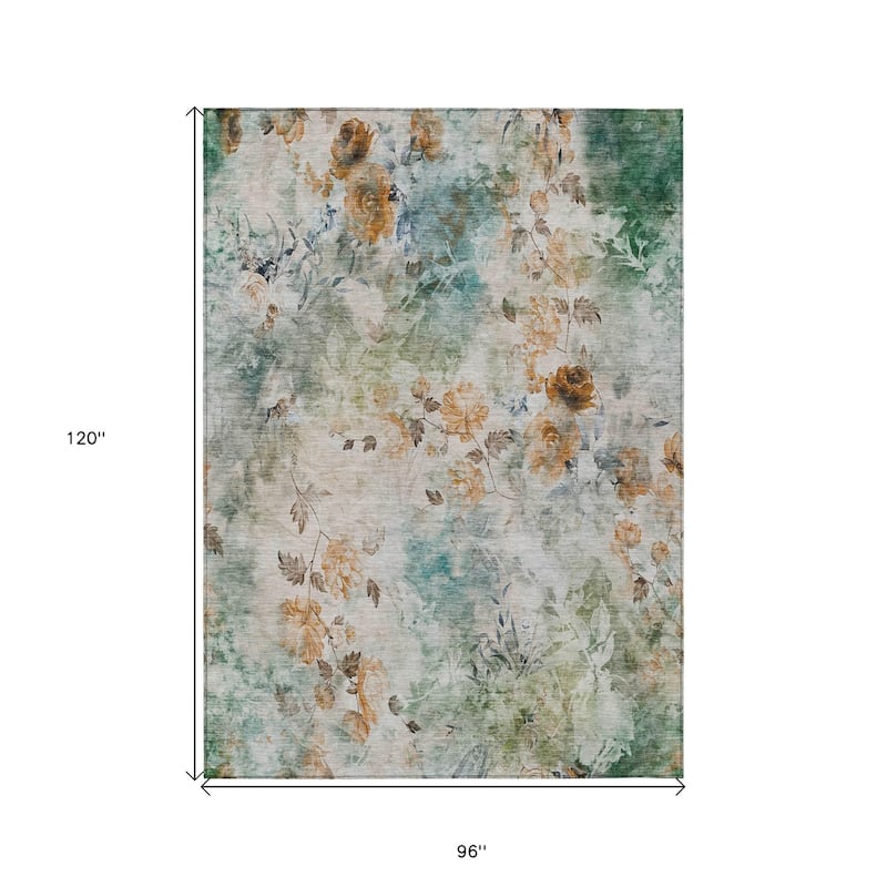 HomeRoots Floral Transitional Rectangle Outdoor Rug