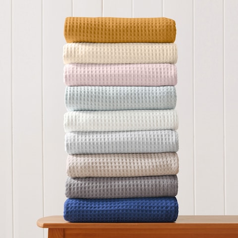 Great Bay Home Cotton Super Soft Waffle Weave Blanket