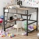 preview thumbnail 2 of 22, Industrial Modern Full Size Loft Metal & MDF Bed with Built-in Desk and Shelf, Sturdy Construction & Safety Guaranteed, Black