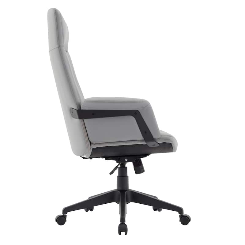 Infini Ergonomic Modern High Back Leather Executive Office Chair with Adjustable Height, Swivel, Padded Armrests & Iron Base