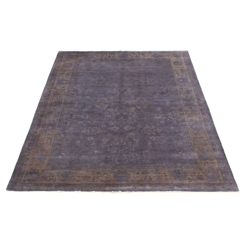 ECARPETGALLERY Hand-knotted Vibrance Light Denim Blue Wool Rug - 6'1 x 8'8