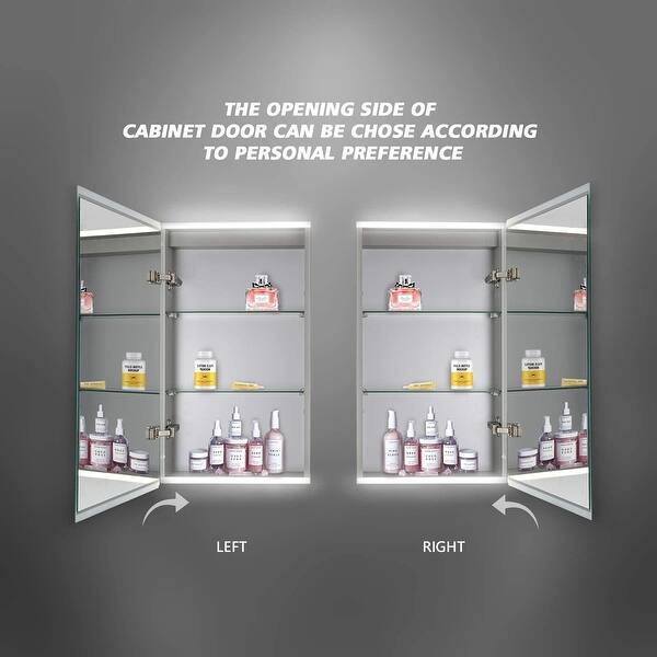 Shop 15 X 26 Led Bathroom Medicine Cabinet With Mirror Intelligent Switch Aluminum Frame Casement Door Surface Mounting Only Overstock 31814289