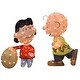 preview thumbnail 2 of 3, Set of Two 32" Peanuts 3D Pre-Lit LED Yard Art Lucy with Football and Charlie Brown