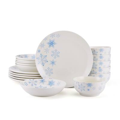 Studio Nova Winter Snowflakes 18pc Dinnerware Set, Porc, Serv for 6 - 16-pc