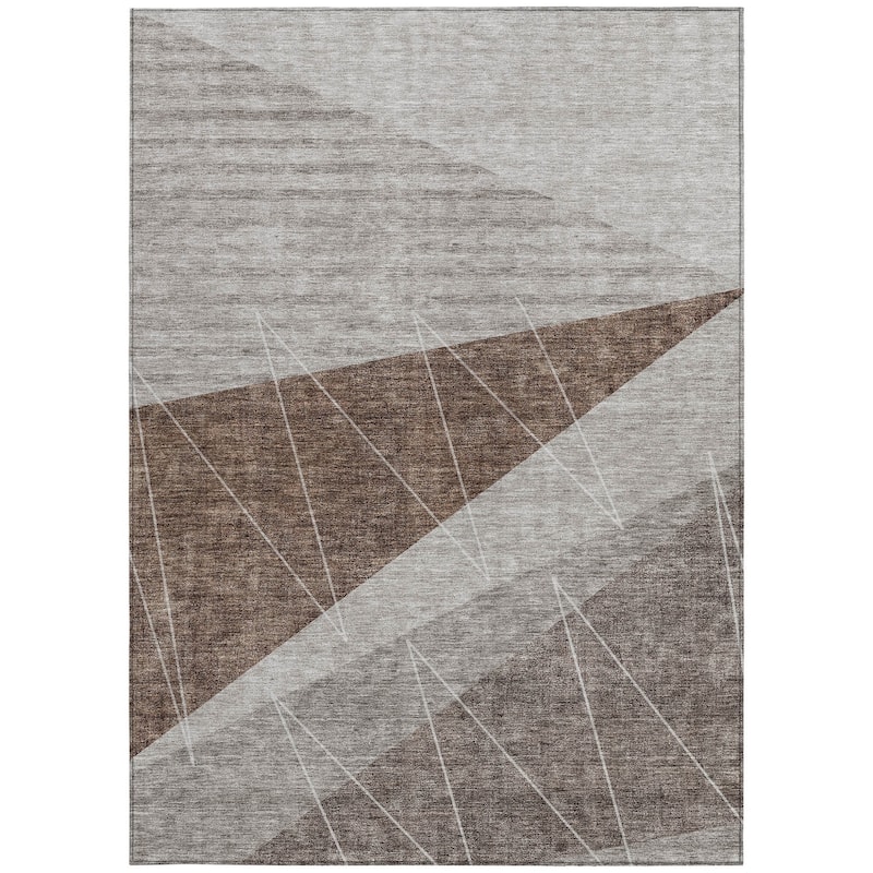 HomeRoots Geometric Transitional Rectangle Outdoor Rug