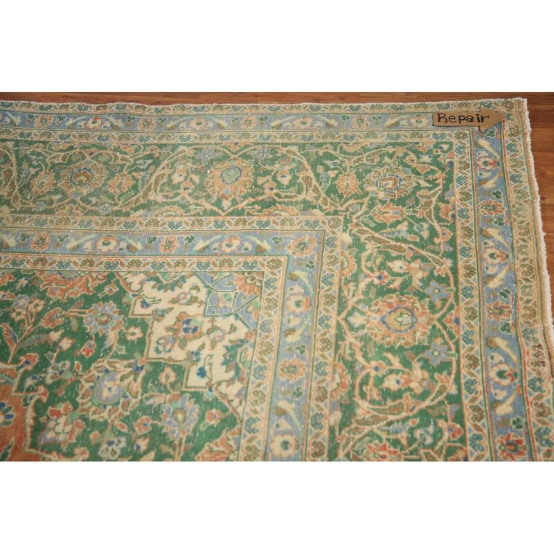 Hand Knotted Oriental 100% Wool Carpet Traditional Floral Oranges & Rust Mashad Area Rug - 13' 6'' X 9' 6''