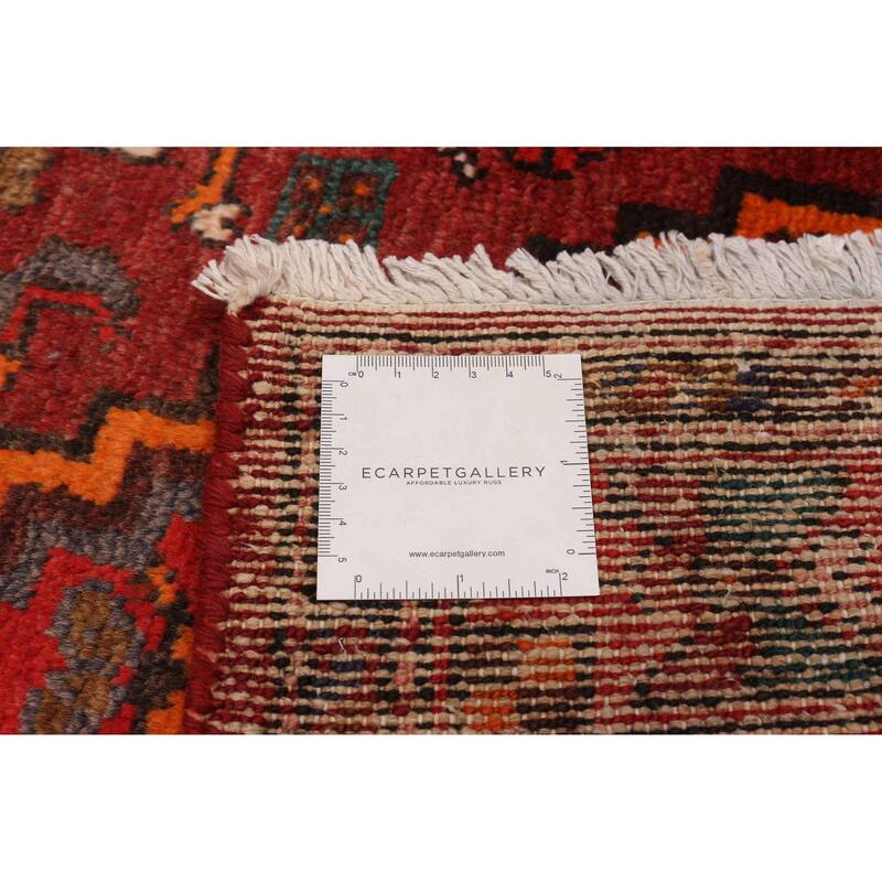 ECARPETGALLERY Hand-knotted Andelz Red Wool Rug - 3'7 x 9'11