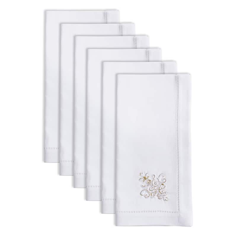 Festive Holiday Ornament Embroidered Napkin (Set of 6) - 20"x20"