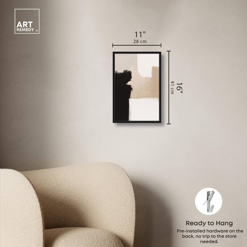 Beige and Black I Canvas by Art Remedy