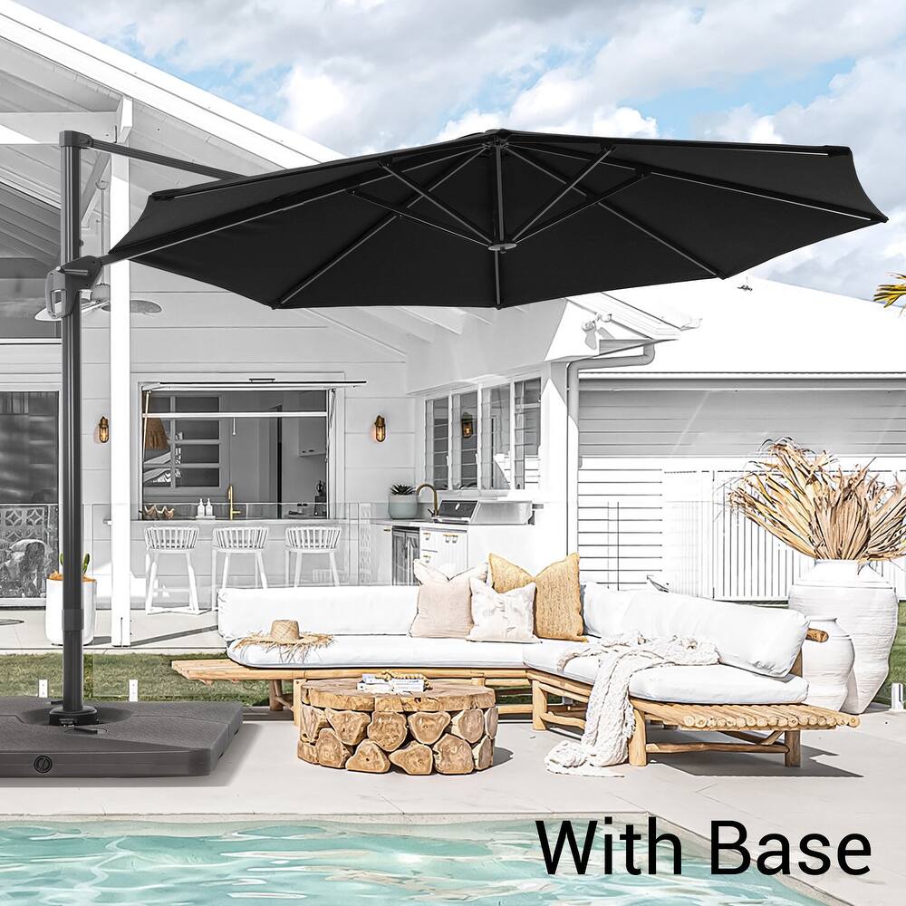 Bonosuki 11FT Patio Cantilever Umbrella With Resin Base