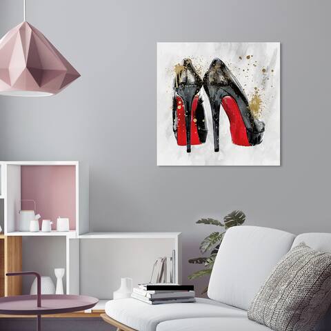 Oliver Gal 'You and Red Soles Gold' Wall Art Canvas Print - Black, Red