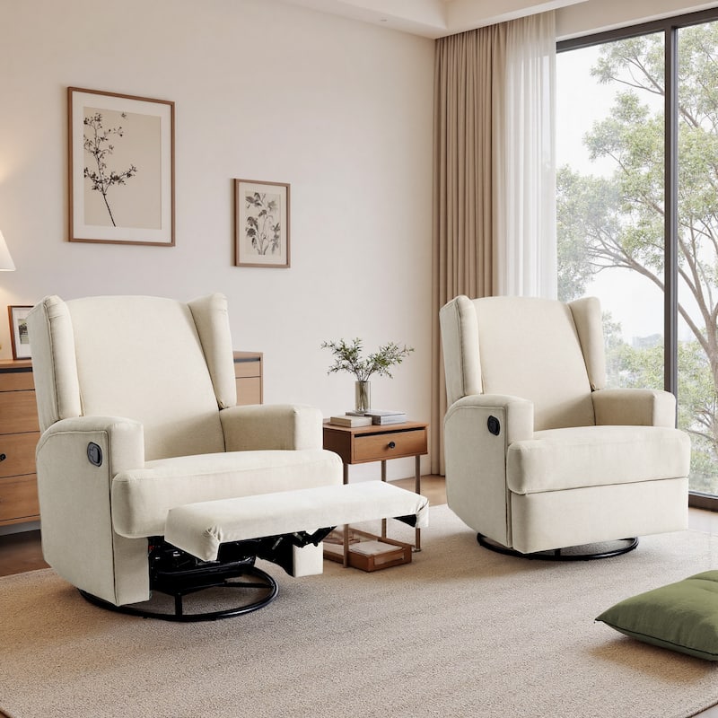 31'' W Manual Glider Swivel Glider Rocker Recliner Nursery Set of 2