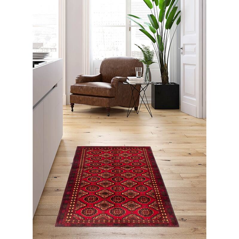 Teimani Red Rug 3'7" x 6'3" - 3'7 x 6'3
