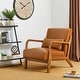 preview thumbnail 43 of 107, Glitzhome Set of 2 30.75"H Mid-Century Modern PU Leather Accent Armchairs with Rubberwood Frame - 25.75"L x 33.75"W x 30.75"H