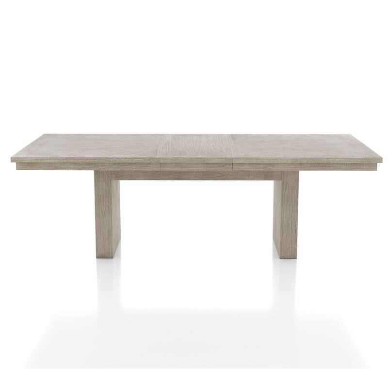 Furniture of America Yetaria Modern Farmhouse 5-Piece Natural Wood Extendable Dining Table Set