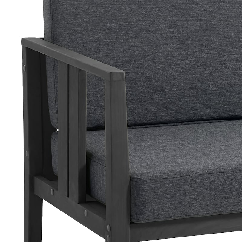 Casual 53"W Outdoor Patio Loveseat Set In Solid Teak Wood with Cushion