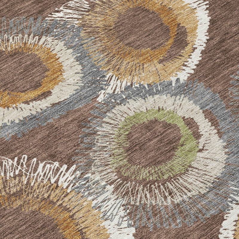 Machine Washable Indoor/ Outdoor Modern Spikey Chantille Rug