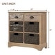 preview thumbnail 16 of 48, 28” Farmhouse Solid Wood Storage Cabinet with Two Drawers and Four Rattan Baskets