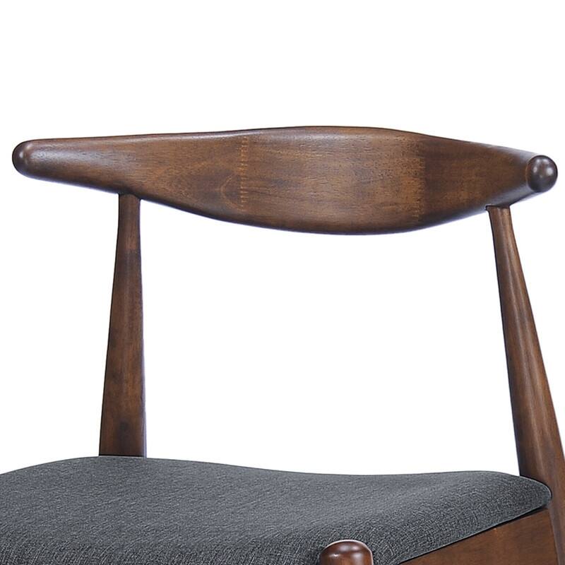 Set of 2 Rubberwood Dining Chairs with Ergonomic Backrest & Comfort Cushions