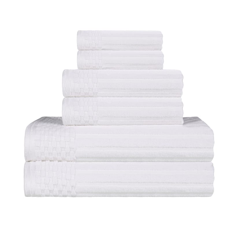 Superior Soho Ribbed Cotton 6-Piece Assorted Towel Set