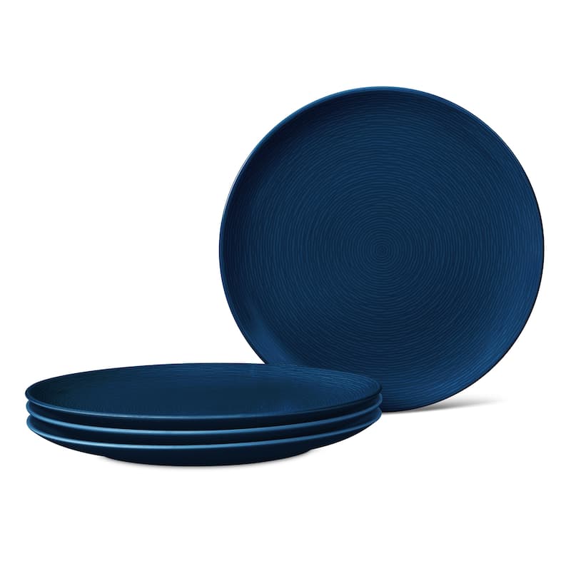 Noritake Colorscapes Swirl Set Of 4 Coupe Salad Plates, 8-1/4" - Navy