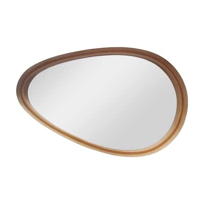 Modern Teardrop Wall Mirror with Metal Framed, 32.25" W x 19.75" H