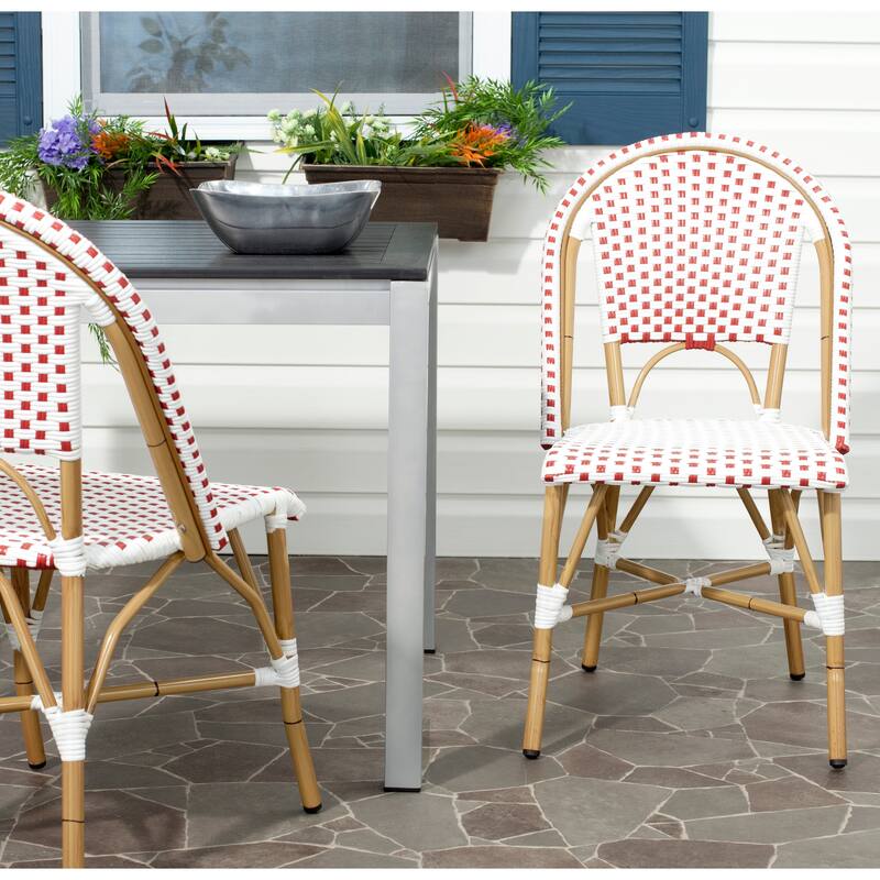 SAFAVIEH Marolyn Stackable Dining Chair (Set of 2) - 18Wx22Dx35H - Red/White